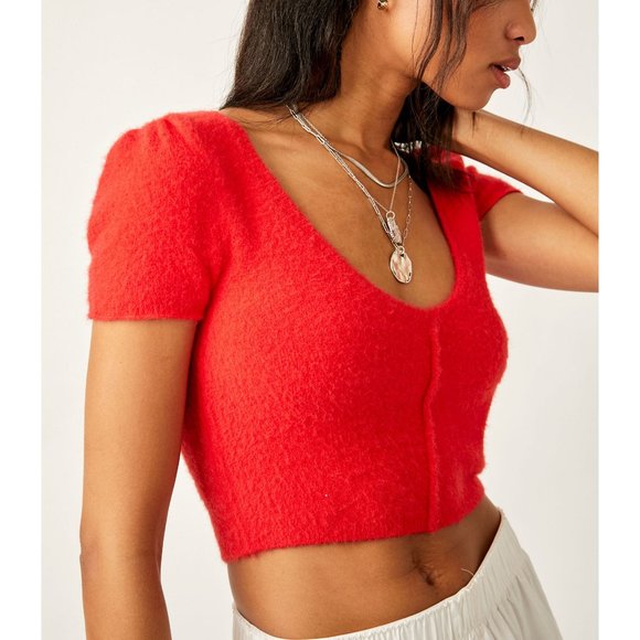 Free People Red Crop Top - Picture 3 of 11
